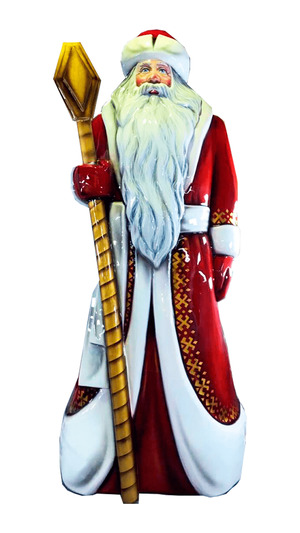 Дед Мороз из пенопласта с посохом