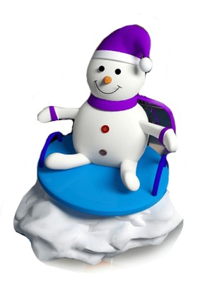 Снеговик из пенопласта сидящий
