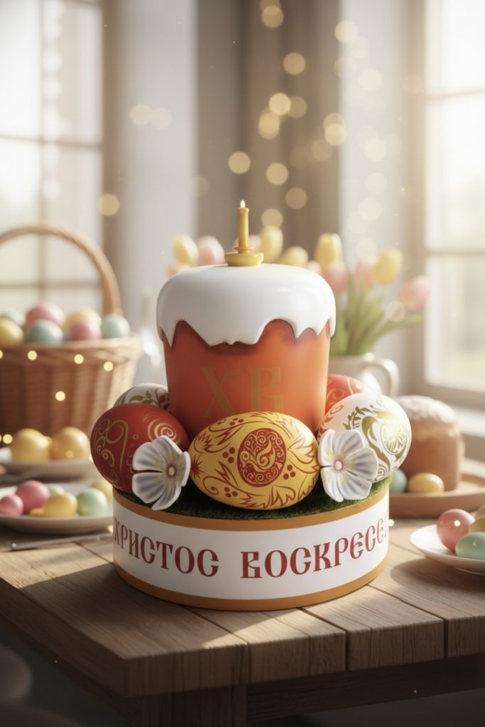 кулич пасха хритос воскрес