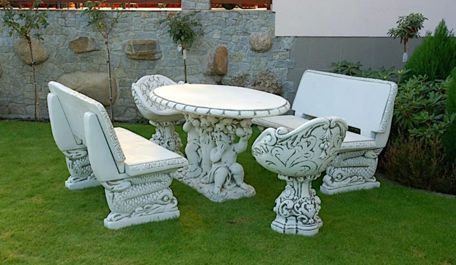 Садовая мебель из бетона