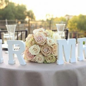 Буквы для крашения стола и зала на свадьбу